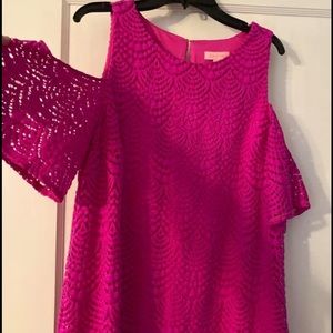 EUC Somerset open shoulder swing dress berry